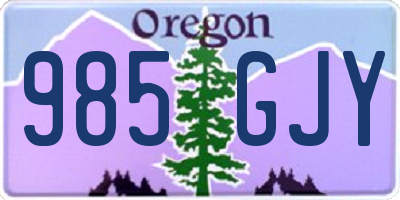 OR license plate 985GJY