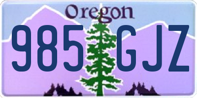 OR license plate 985GJZ