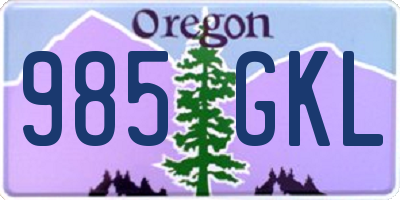 OR license plate 985GKL