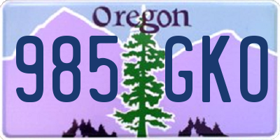 OR license plate 985GKO