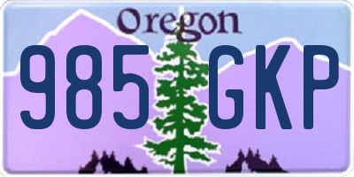 OR license plate 985GKP