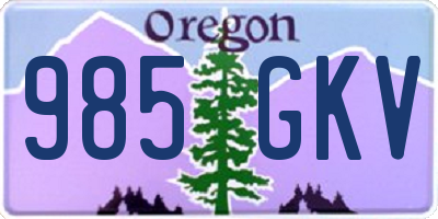 OR license plate 985GKV