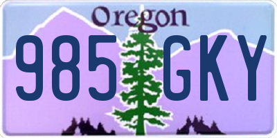 OR license plate 985GKY