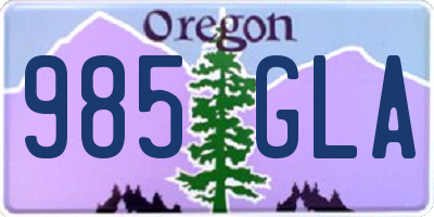 OR license plate 985GLA