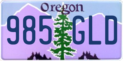 OR license plate 985GLD