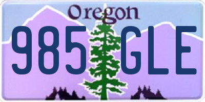 OR license plate 985GLE