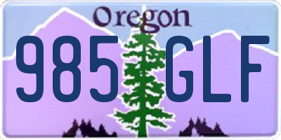 OR license plate 985GLF
