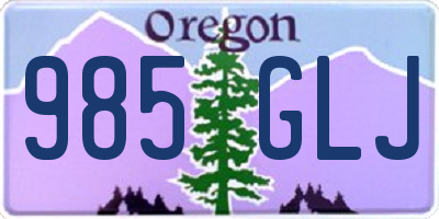 OR license plate 985GLJ