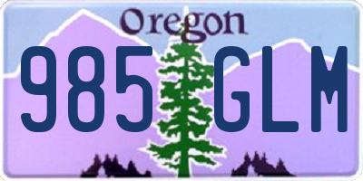 OR license plate 985GLM