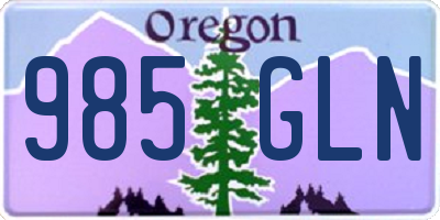 OR license plate 985GLN