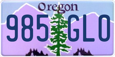 OR license plate 985GLO