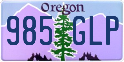 OR license plate 985GLP