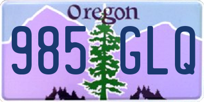 OR license plate 985GLQ