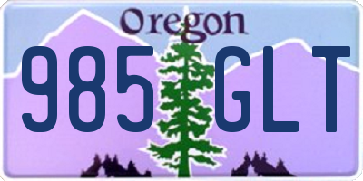 OR license plate 985GLT