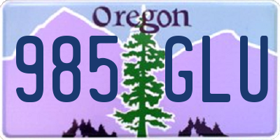 OR license plate 985GLU