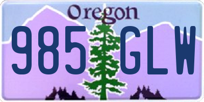 OR license plate 985GLW
