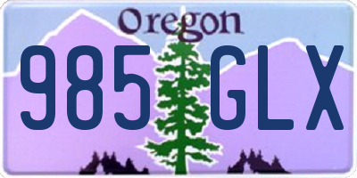 OR license plate 985GLX