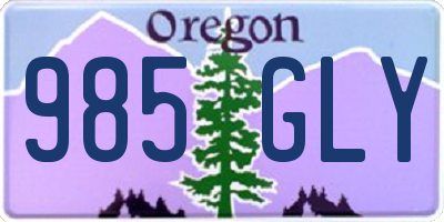 OR license plate 985GLY