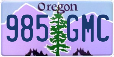 OR license plate 985GMC
