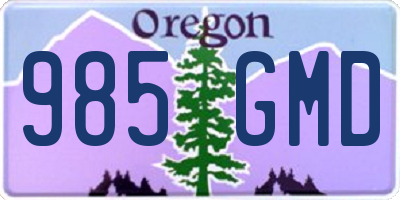 OR license plate 985GMD