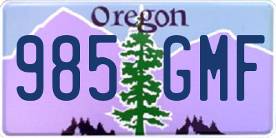 OR license plate 985GMF