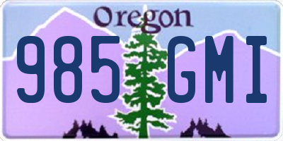 OR license plate 985GMI