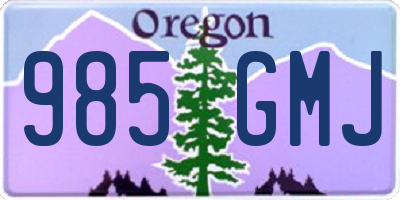 OR license plate 985GMJ