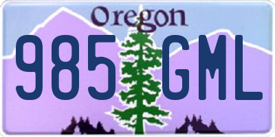OR license plate 985GML