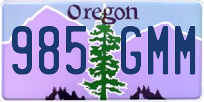 OR license plate 985GMM