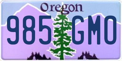 OR license plate 985GMO