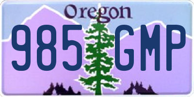OR license plate 985GMP