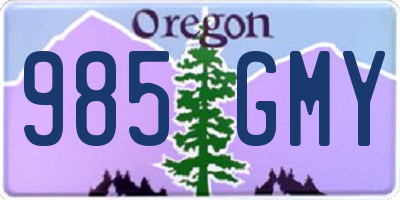 OR license plate 985GMY