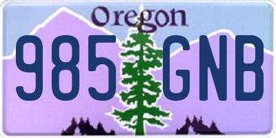 OR license plate 985GNB