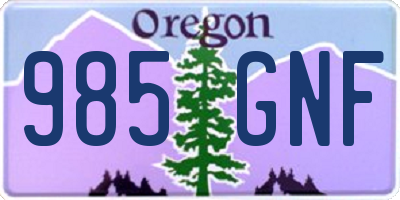 OR license plate 985GNF