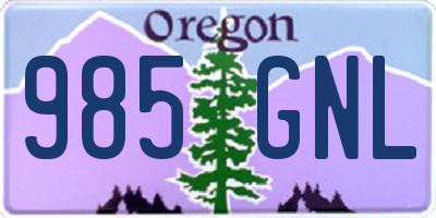 OR license plate 985GNL