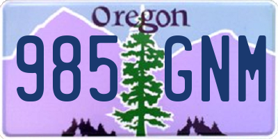 OR license plate 985GNM