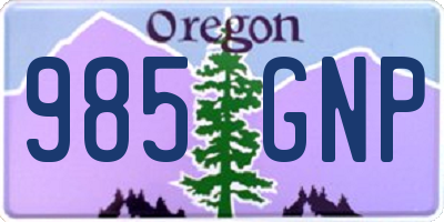 OR license plate 985GNP