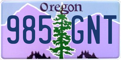 OR license plate 985GNT