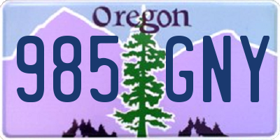 OR license plate 985GNY