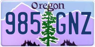 OR license plate 985GNZ