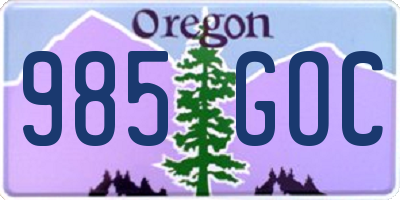 OR license plate 985GOC