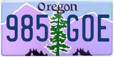 OR license plate 985GOE