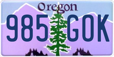 OR license plate 985GOK