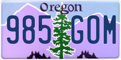 OR license plate 985GOM