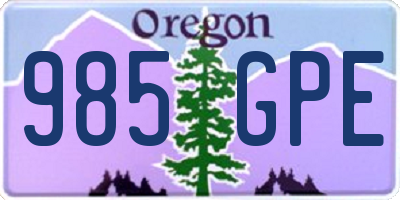 OR license plate 985GPE