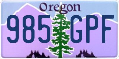 OR license plate 985GPF