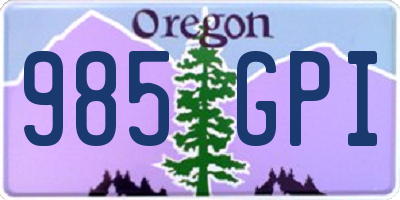 OR license plate 985GPI