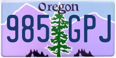 OR license plate 985GPJ