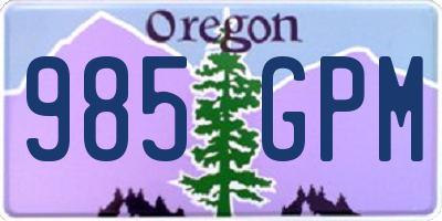 OR license plate 985GPM