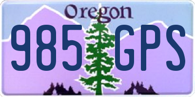 OR license plate 985GPS